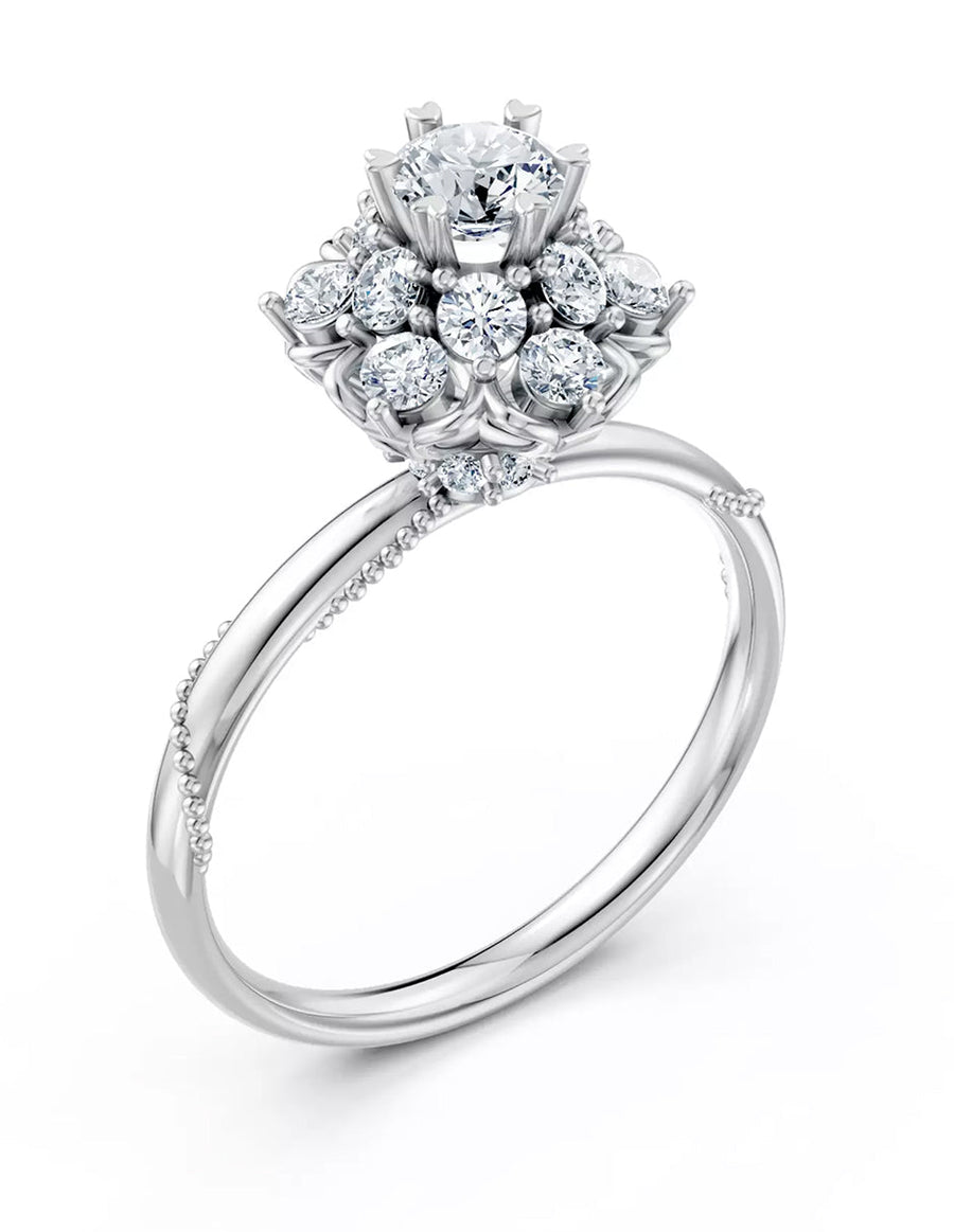 Anillo de Compromiso - halo - AMORE601-RD-CZ