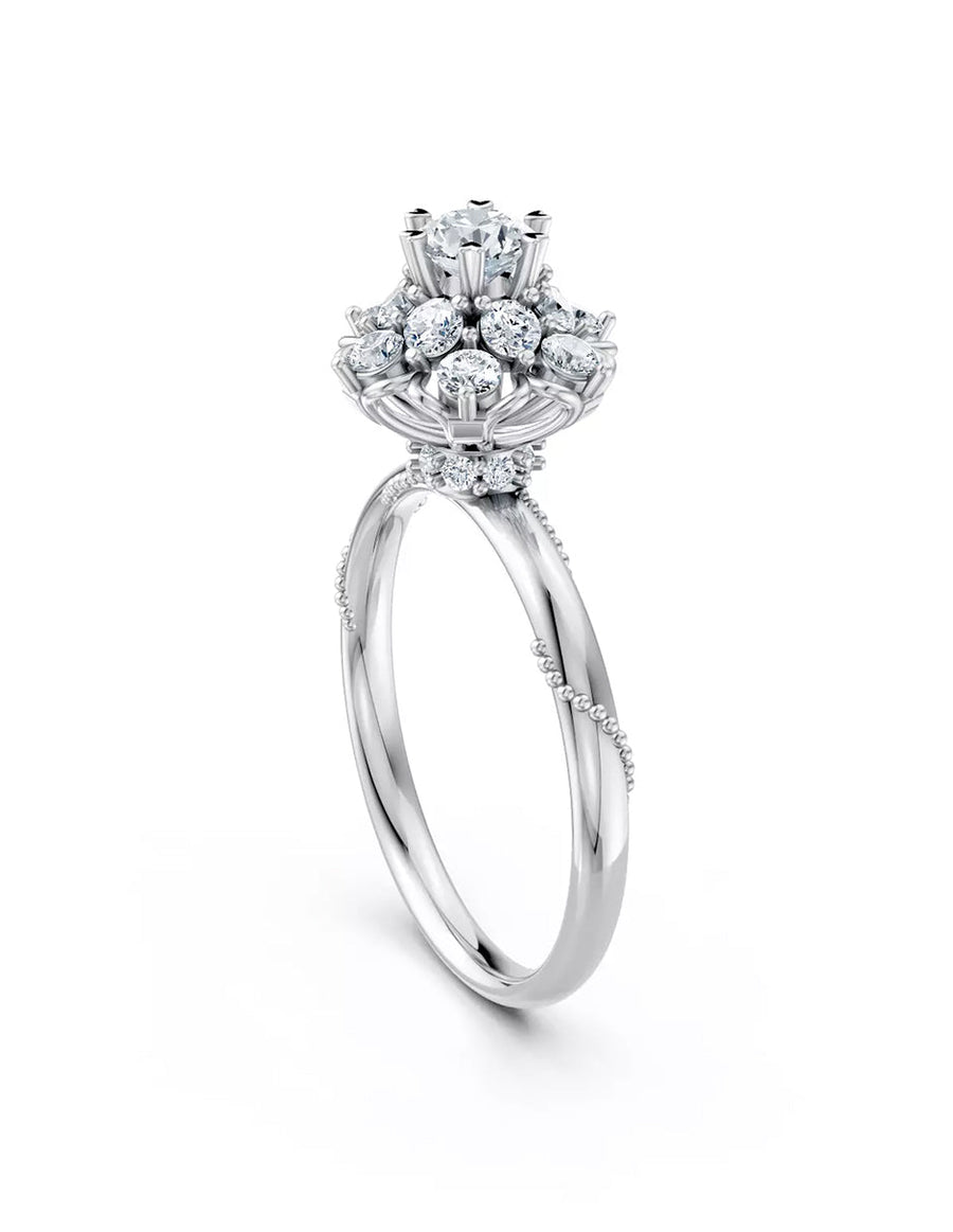 Anillo de Compromiso - halo - AMORE601-RD-CZ