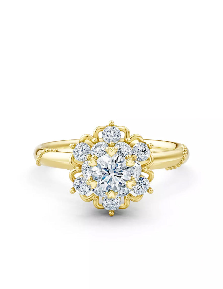 Anillo de Compromiso - halo - AMORE601-RD-CZ