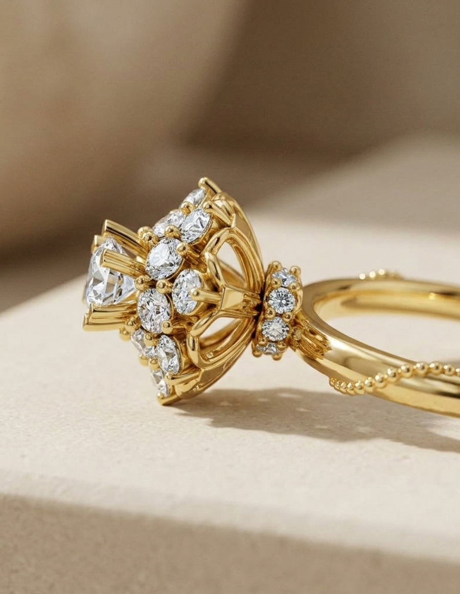 Anillo de Compromiso - halo - AMORE601-RD-CZ