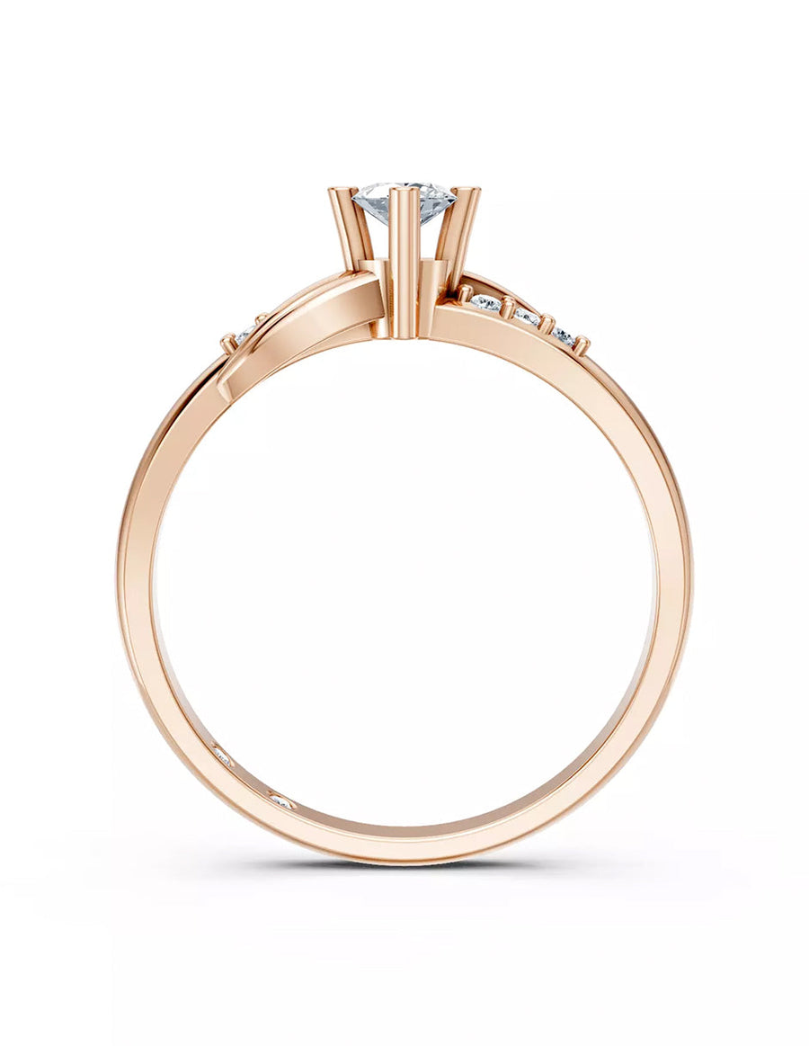 Anillo de Compromiso - piedras laterales - AMORE602-RD-CZ