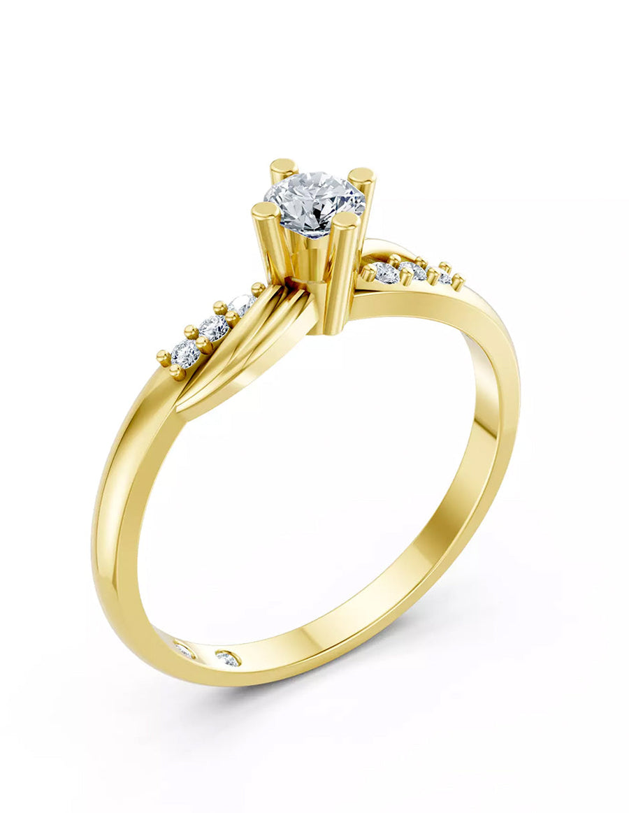 Anillo de Compromiso - piedras laterales - AMORE602-RD-CZ