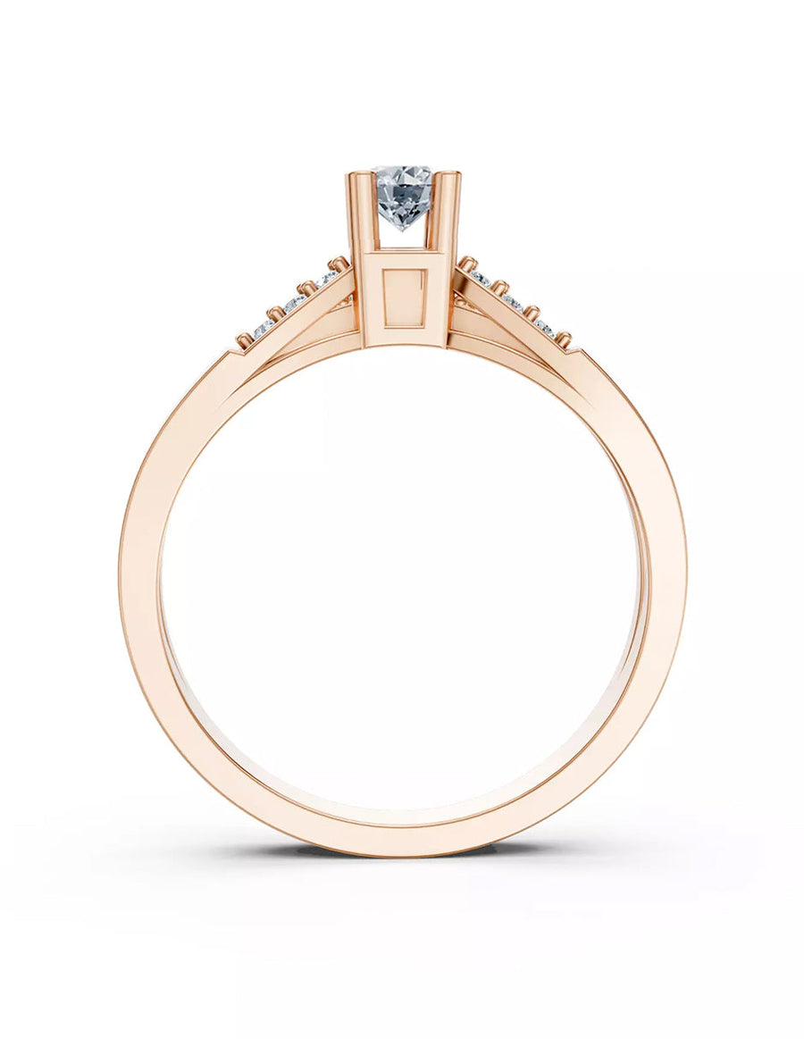 Anillo de Compromiso - piedras laterales - AMORE603-RD-CZ