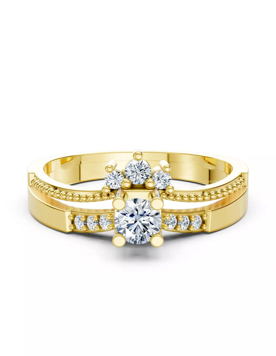Anillo de Compromiso - piedras laterales - AMORE603-RD-CZ