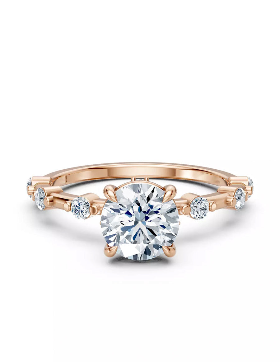 Anillo de Compromiso - piedras laterales - AMORE604-RD-CZ
