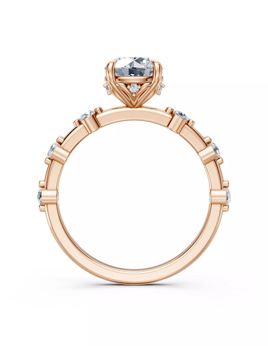 Anillo de Compromiso - piedras laterales - AMORE604-RD-CZ