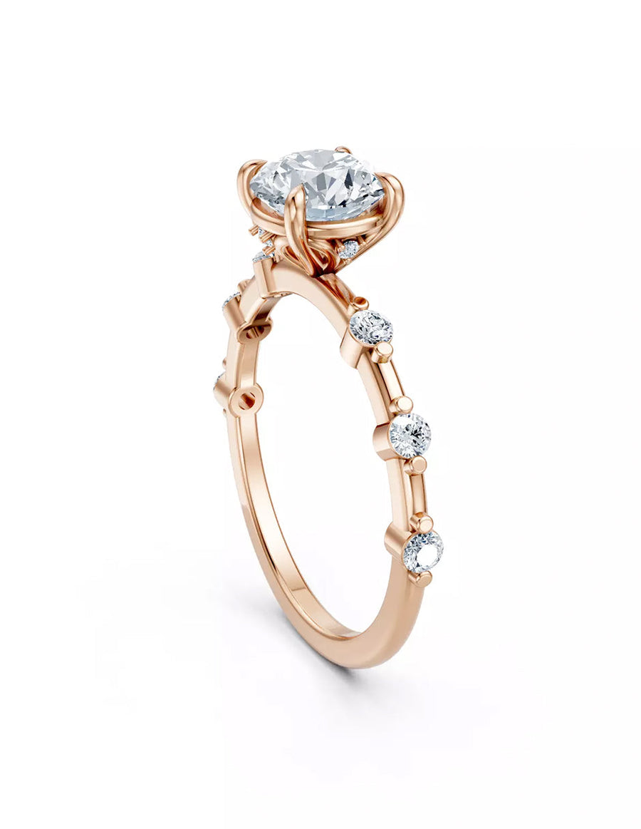 Anillo de Compromiso - piedras laterales - AMORE604-RD-CZ