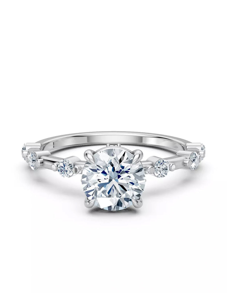 Anillo de Compromiso - piedras laterales - AMORE604-RD-CZ
