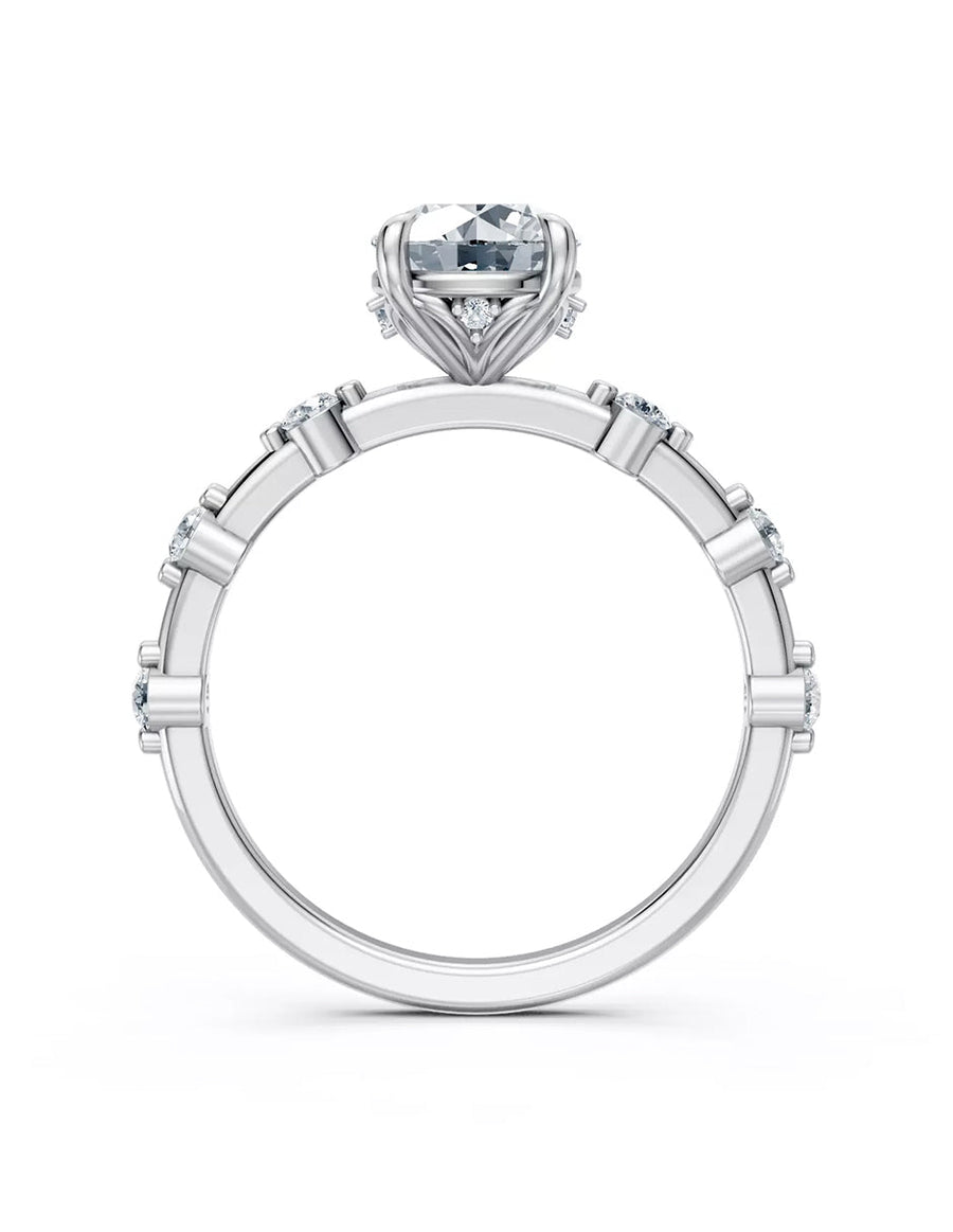 Anillo de Compromiso - piedras laterales - AMORE604-RD-CZ