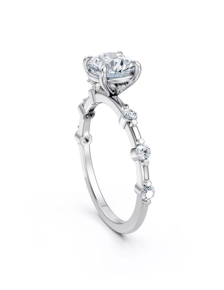 Anillo de Compromiso - piedras laterales - AMORE604-RD-CZ