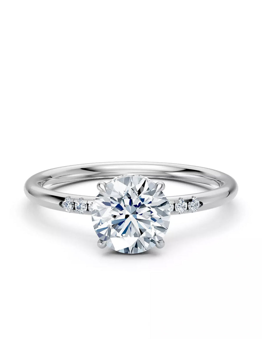 Anillo de Compromiso - piedras laterales - AMORE605-RD-CZ
