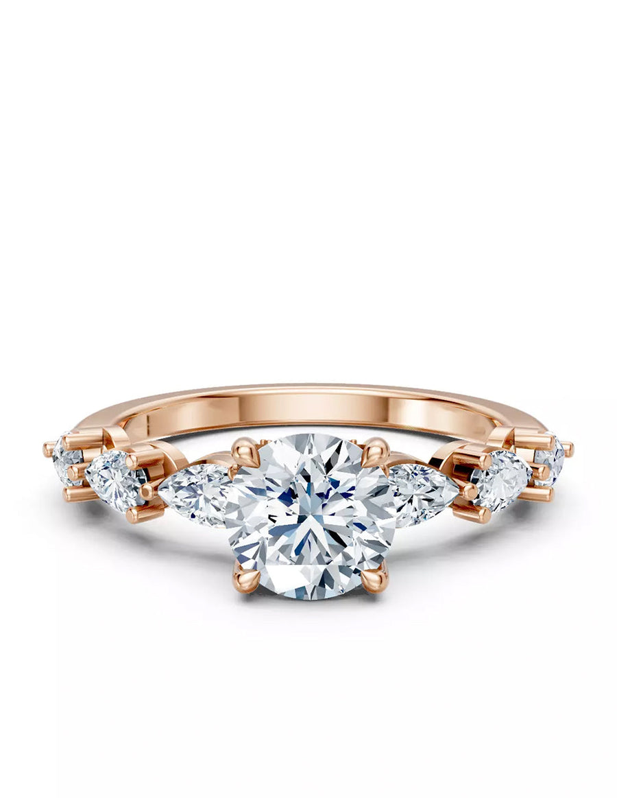 Anillo de Compromiso - piedras laterales - AMORE606-RD-CZ
