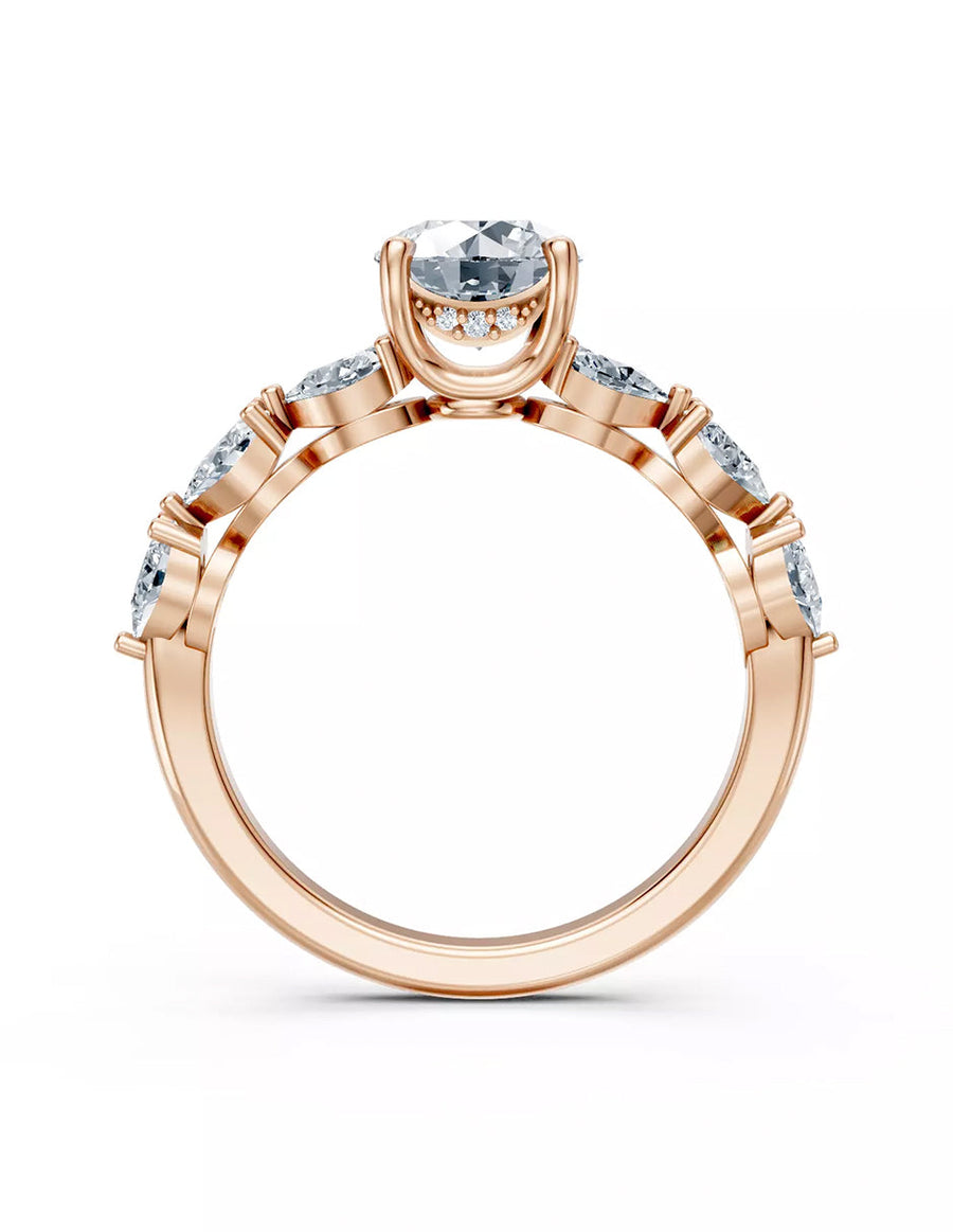 Anillo de Compromiso - piedras laterales - AMORE606-RD-CZ