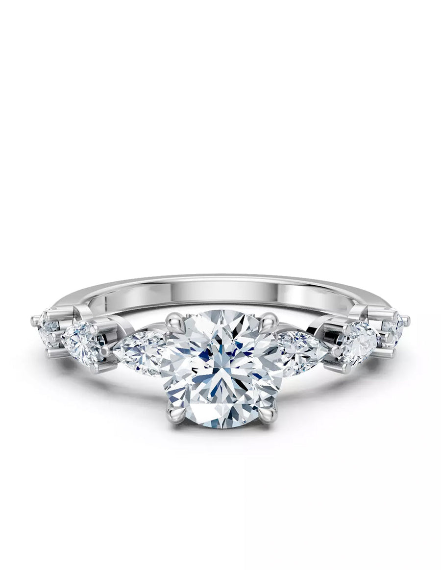 Anillo de Compromiso - piedras laterales - AMORE606-RD-CZ