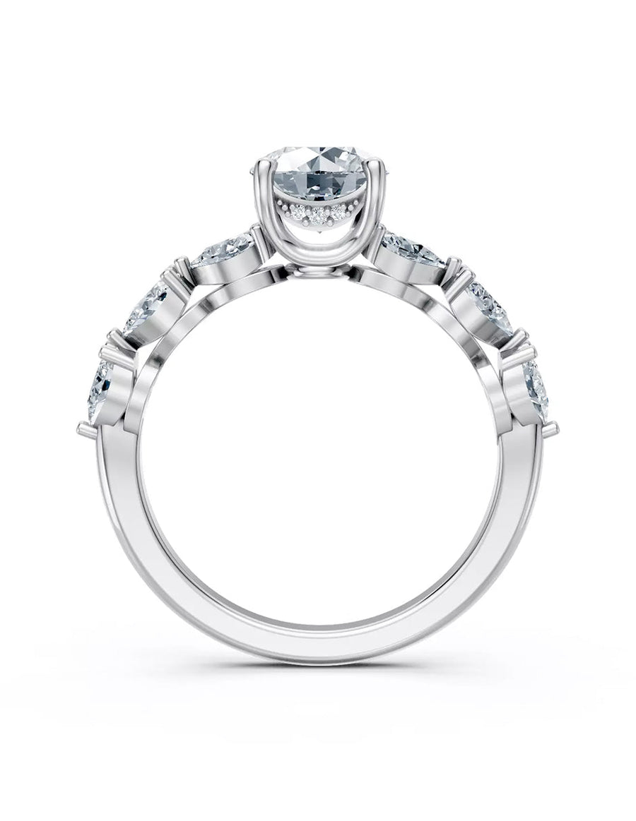Anillo de Compromiso - piedras laterales - AMORE606-RD-CZ