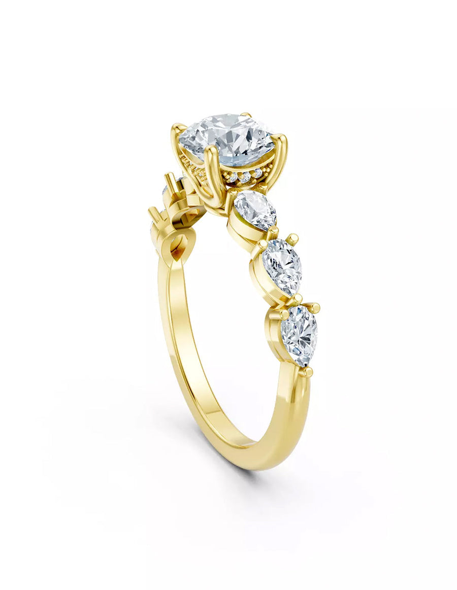 Anillo de Compromiso - piedras laterales - AMORE606-RD-CZ