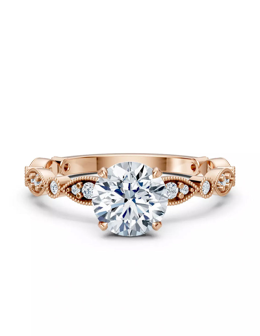 Anillo de Compromiso - piedras laterales - AMORE607-RD-CZ
