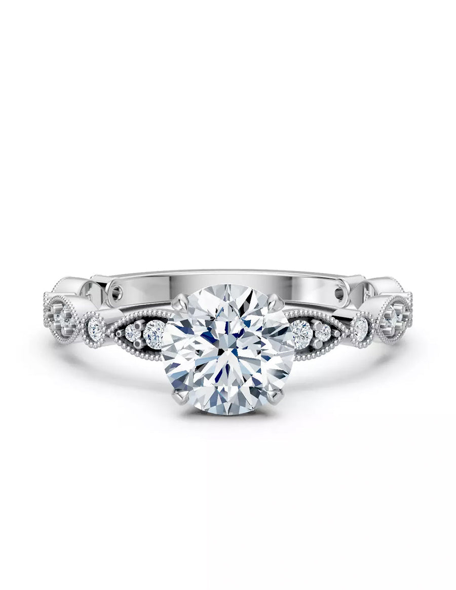 Anillo de Compromiso - piedras laterales - AMORE607-RD-CZ