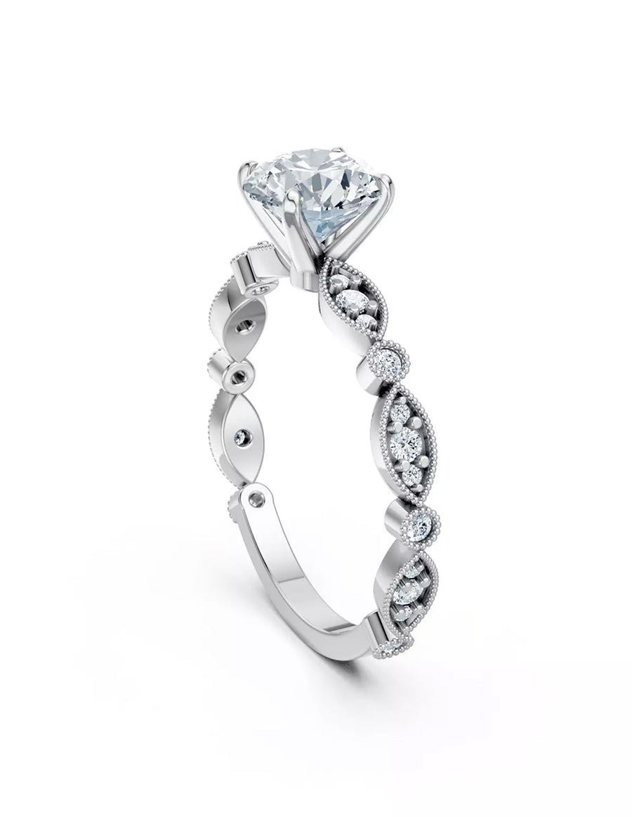 Anillo de Compromiso - piedras laterales - AMORE607-RD-CZ