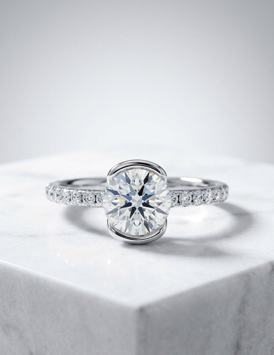 Anillo de Compromiso - pavé - AMORE608-RD-CZ