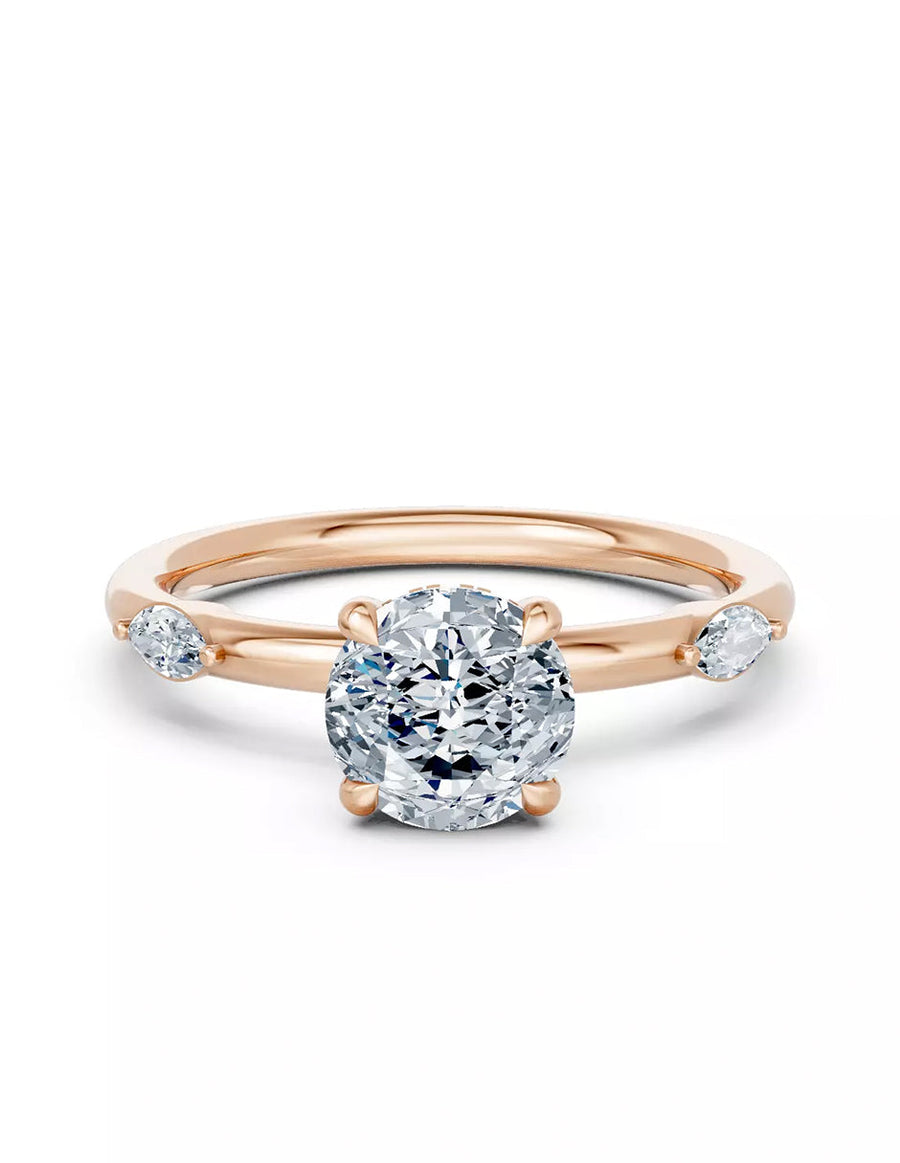 Anillo de Compromiso - piedras laterales - AMORE609-RD-CZ