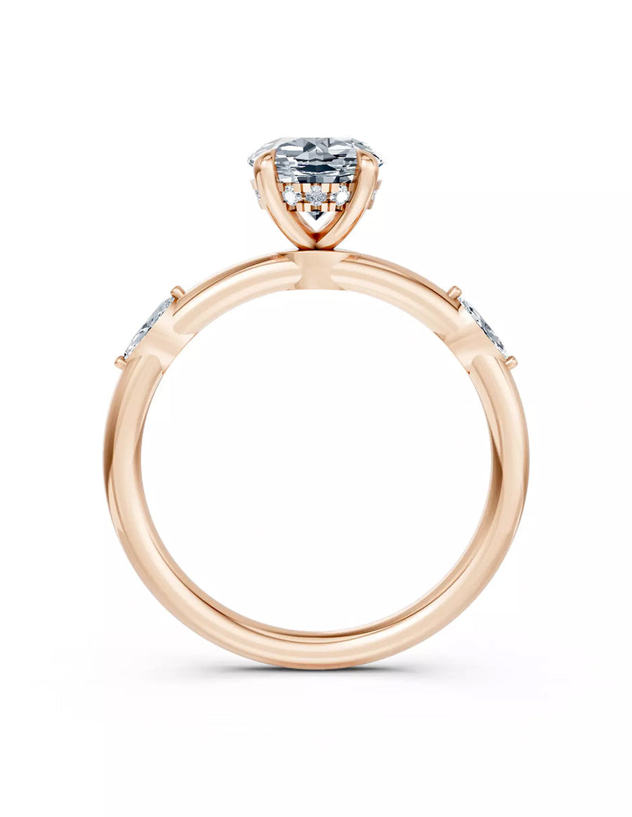 Anillo de Compromiso - piedras laterales - AMORE609-RD-CZ