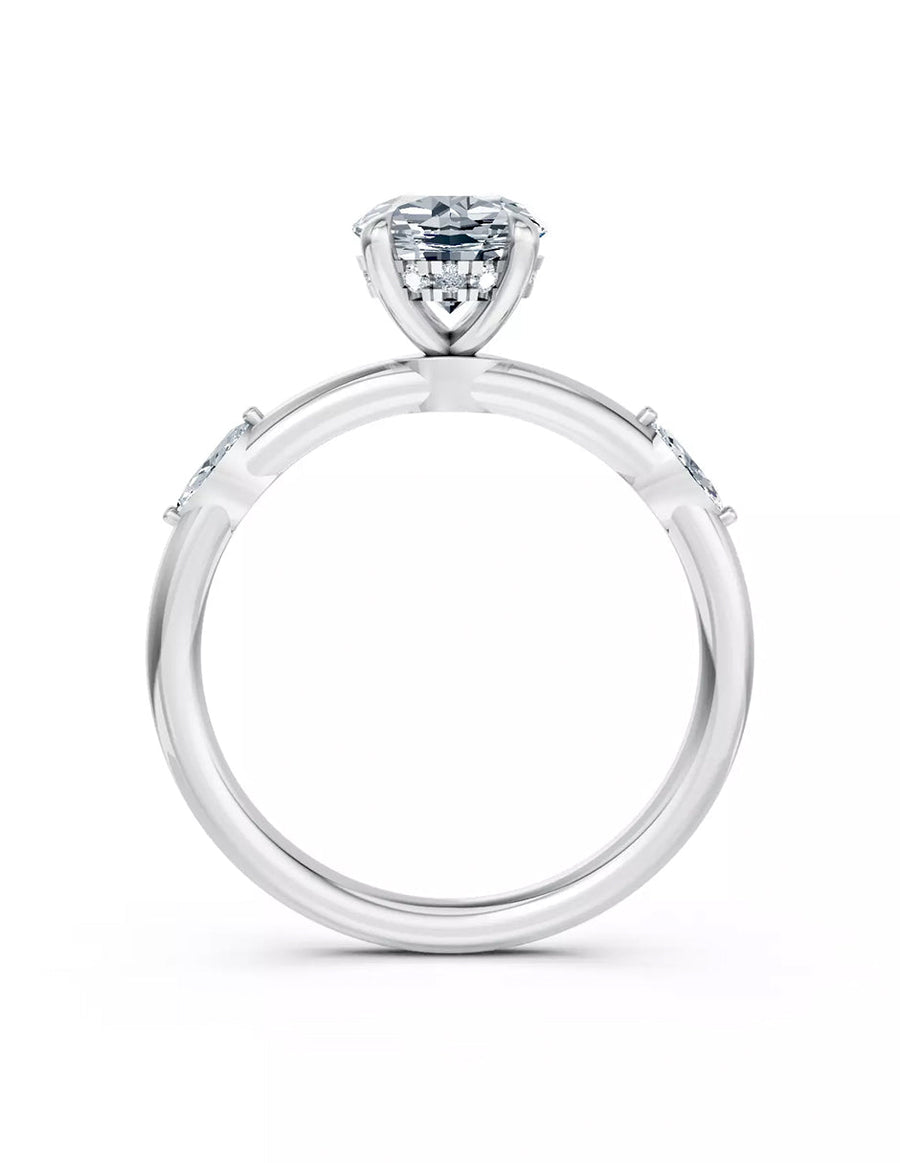Anillo de Compromiso - piedras laterales - AMORE609-RD-CZ