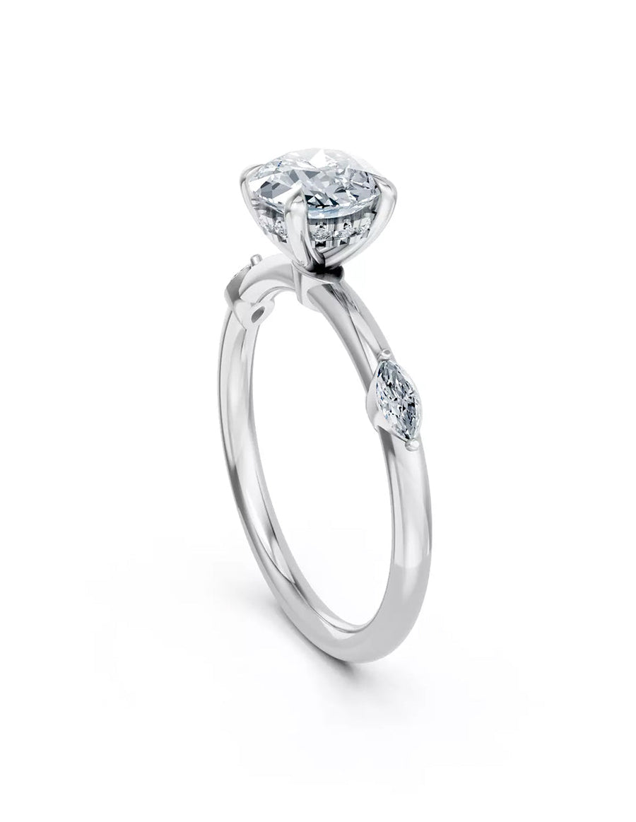 Anillo de Compromiso - piedras laterales - AMORE609-RD-CZ