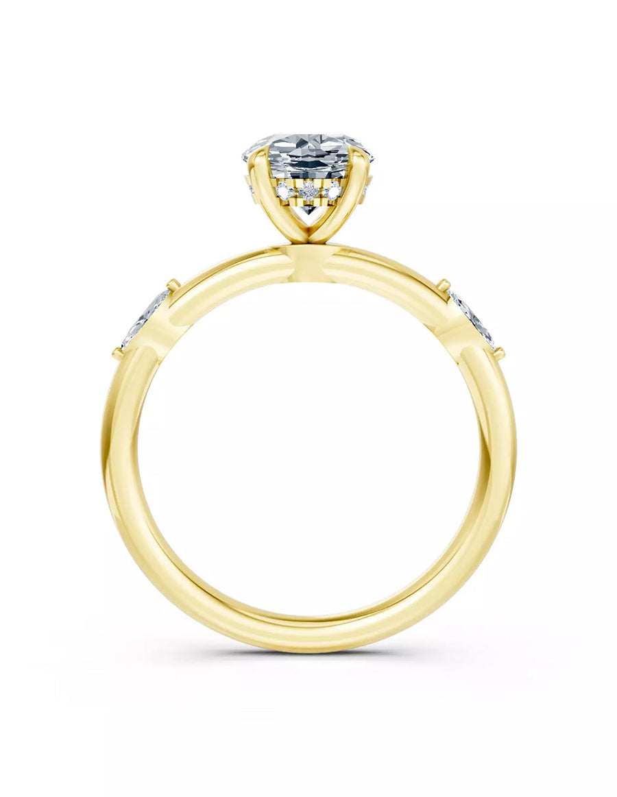 Anillo de Compromiso - piedras laterales - AMORE609-RD-CZ