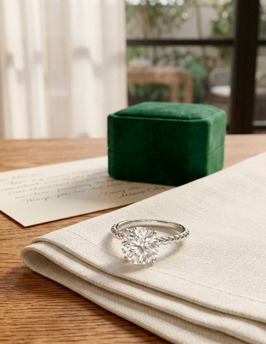 Anillo de Compromiso - solitario - AMORE61-RD-CZ