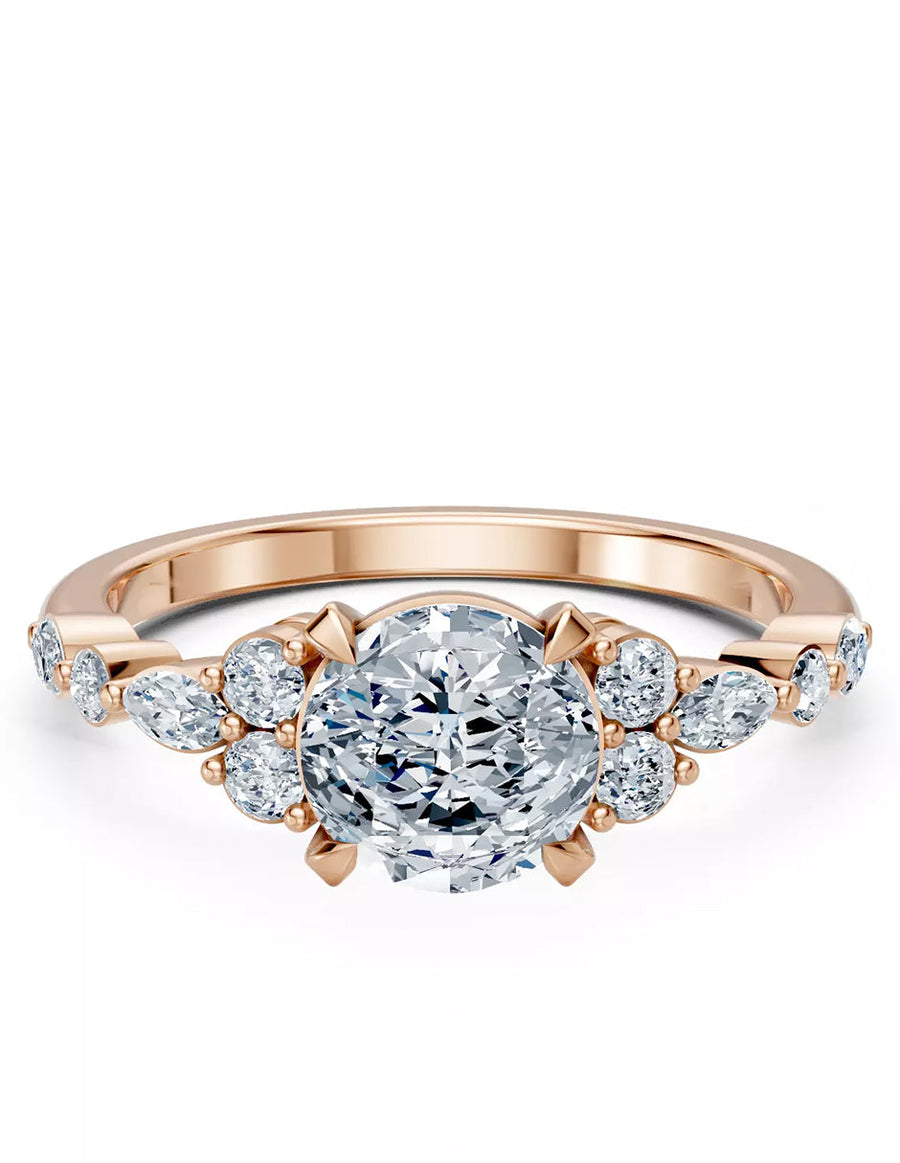 Anillo de Compromiso - piedras laterales - AMORE610-RD-CZ