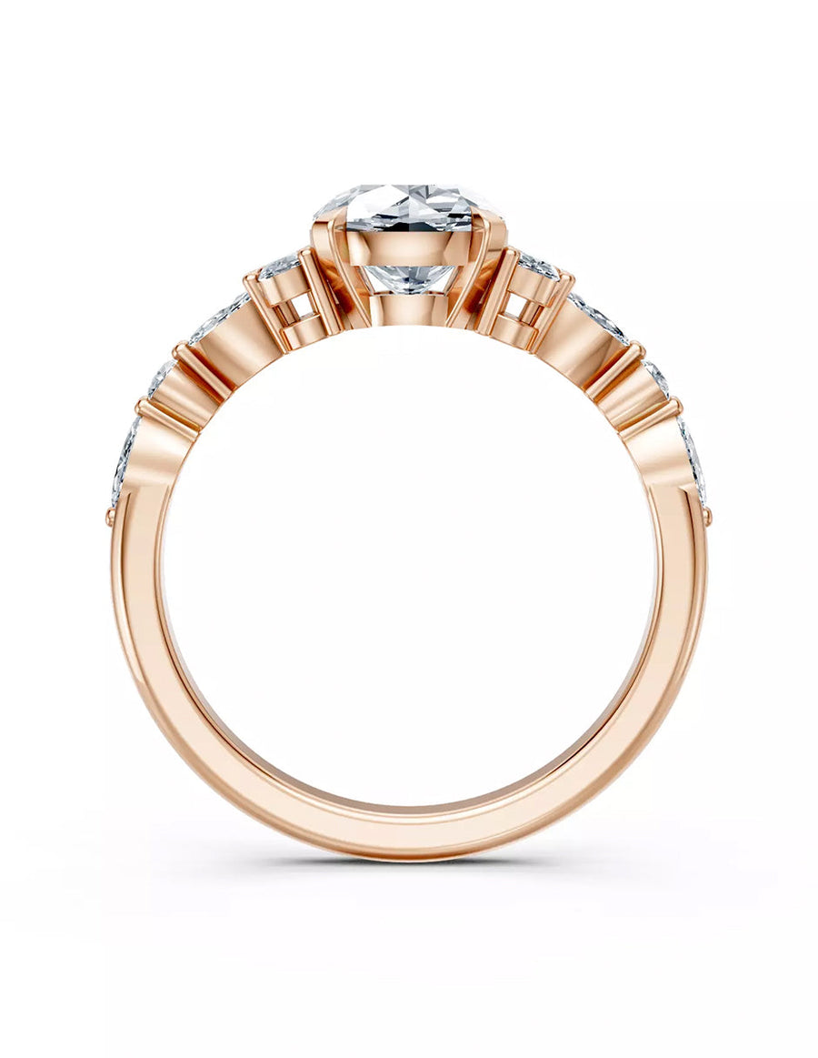 Anillo de Compromiso - piedras laterales - AMORE610-RD-CZ