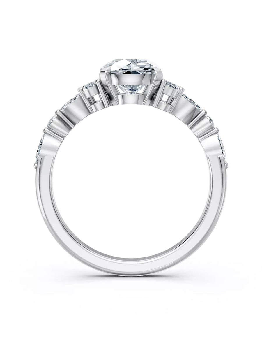 Anillo de Compromiso - piedras laterales - AMORE610-RD-CZ