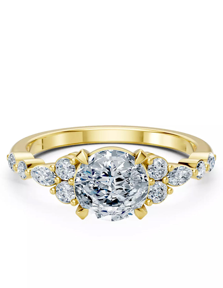 Anillo de Compromiso - piedras laterales - AMORE610-RD-CZ