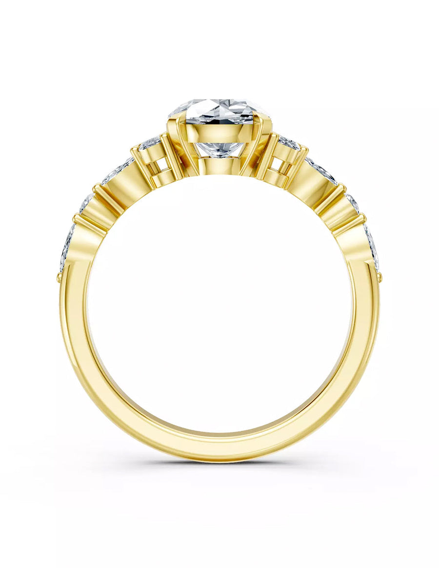 Anillo de Compromiso - piedras laterales - AMORE610-RD-CZ