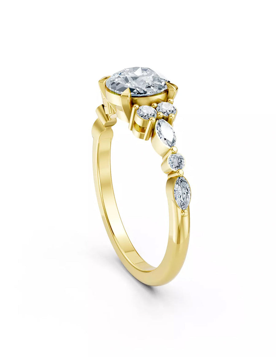 Anillo de Compromiso - piedras laterales - AMORE610-RD-CZ