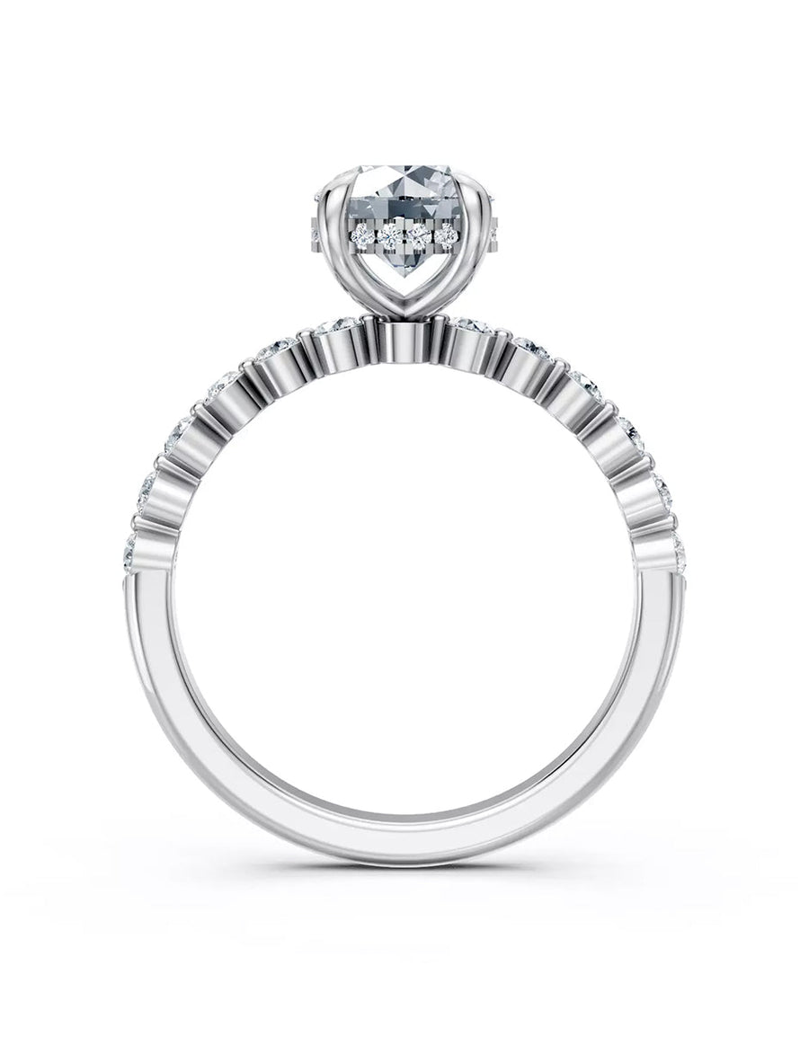 Anillo de Compromiso - piedras laterales - AMORE611-RD-CZ