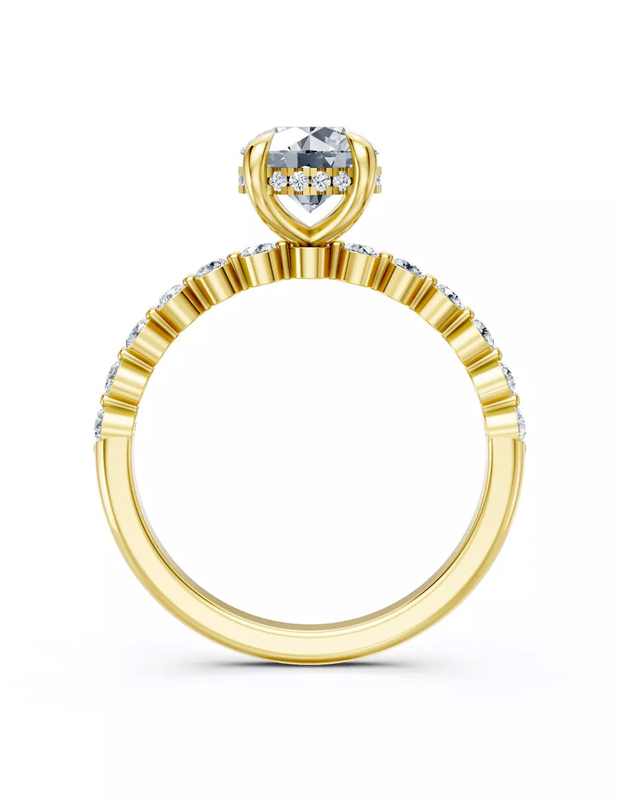 Anillo de Compromiso - piedras laterales - AMORE611-RD-CZ