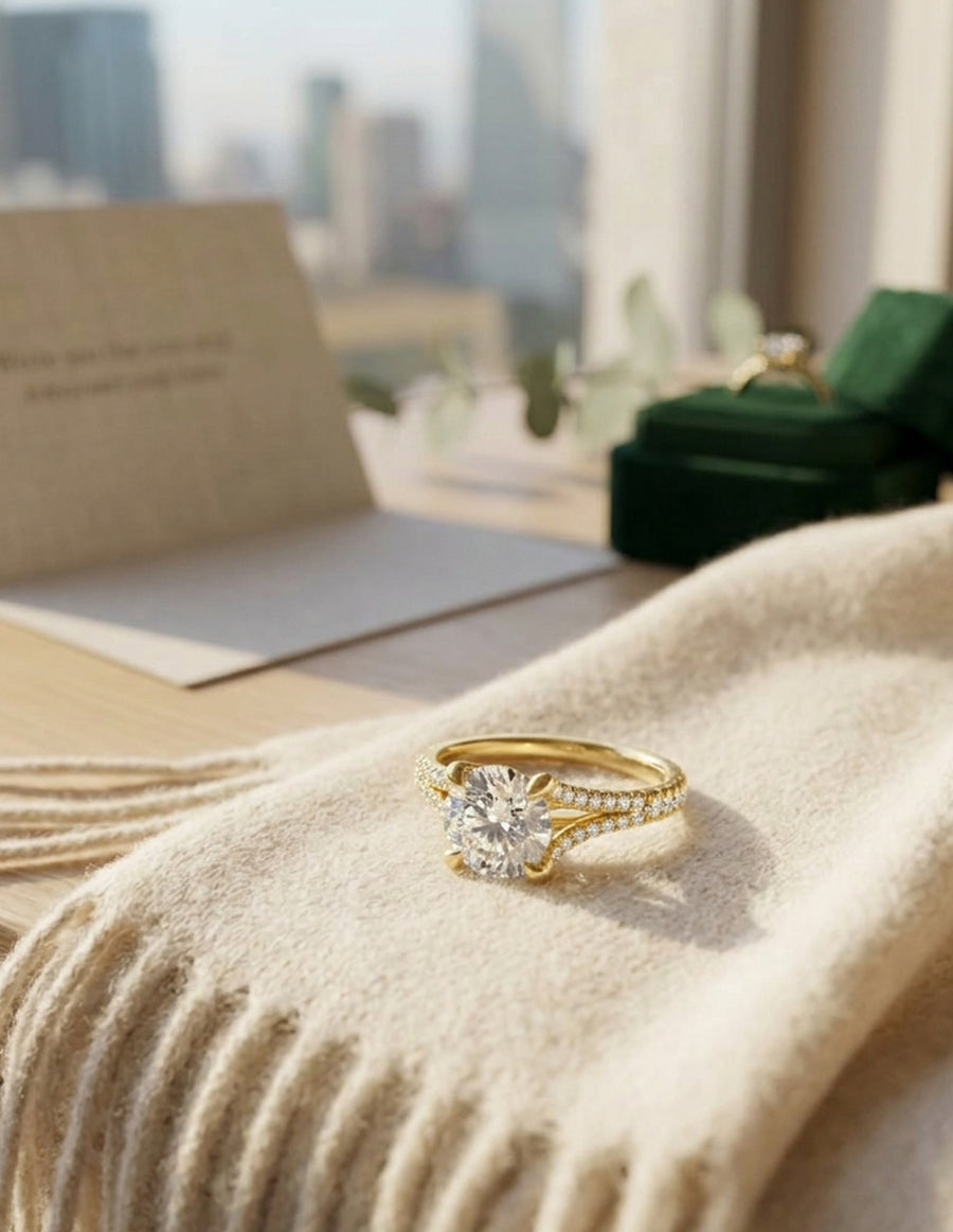 Anillo de Compromiso - pavé - AMORE612-RD-CZ