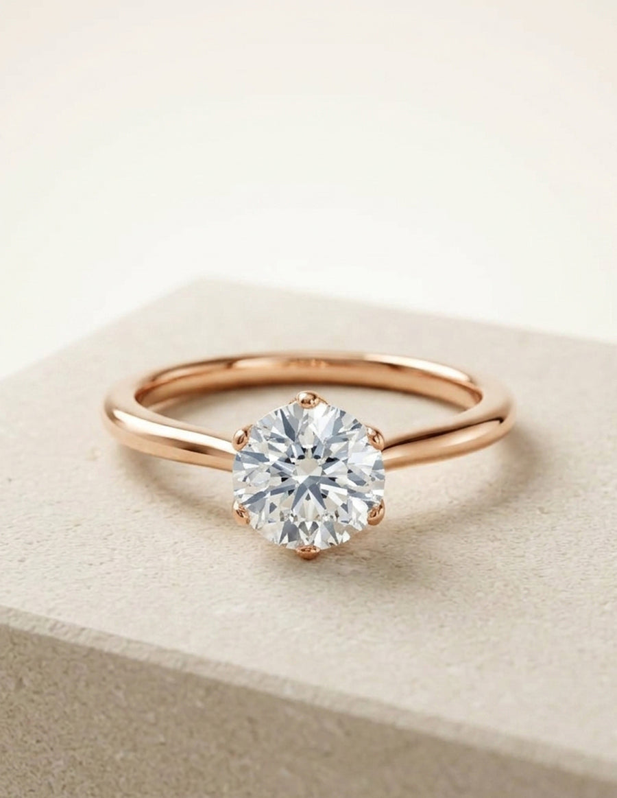 Anillo de Compromiso - solitario - AMORE616-RD-CZ