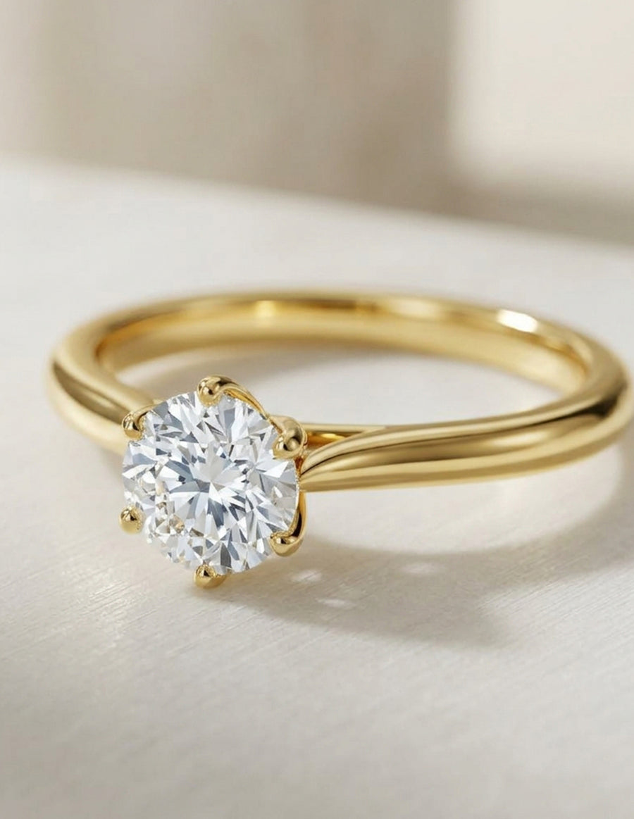 Anillo de Compromiso - solitario - AMORE616-RD-CZ
