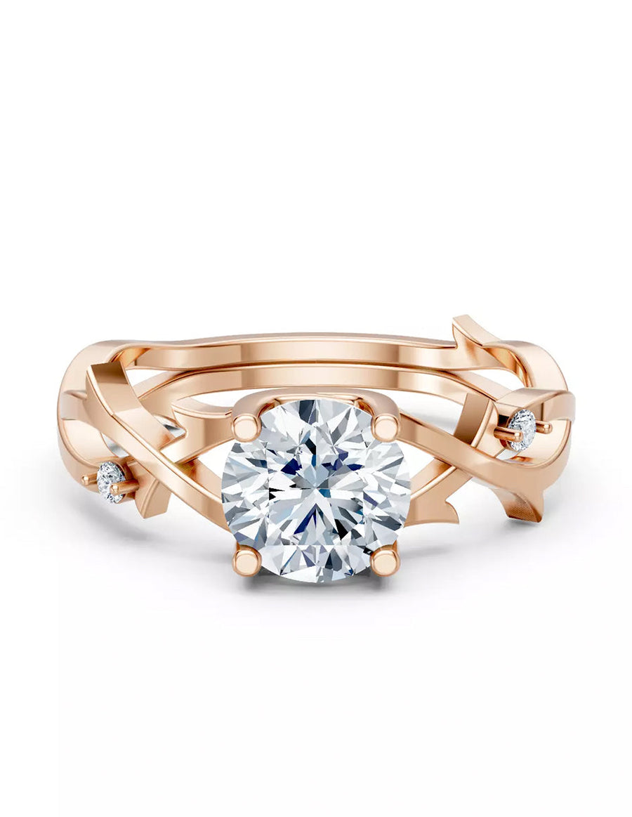 Anillo de Compromiso - piedras laterales - AMORE617-RD-CZ