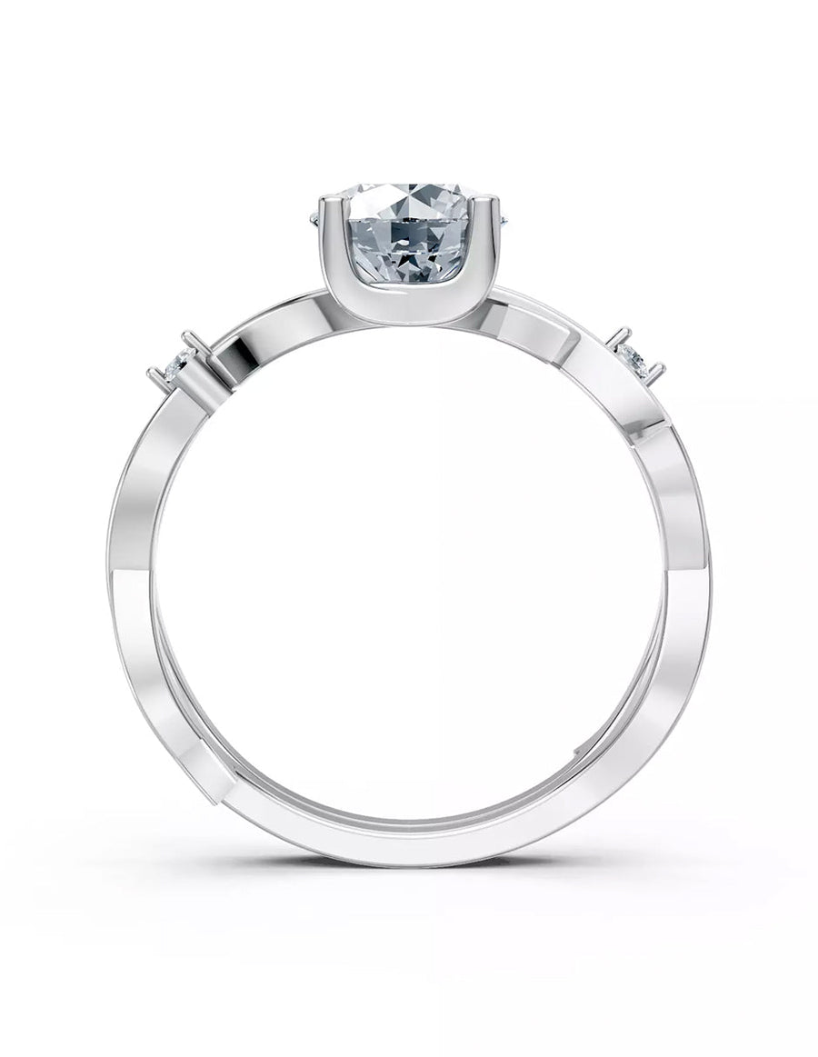 Anillo de Compromiso - piedras laterales - AMORE617-RD-CZ
