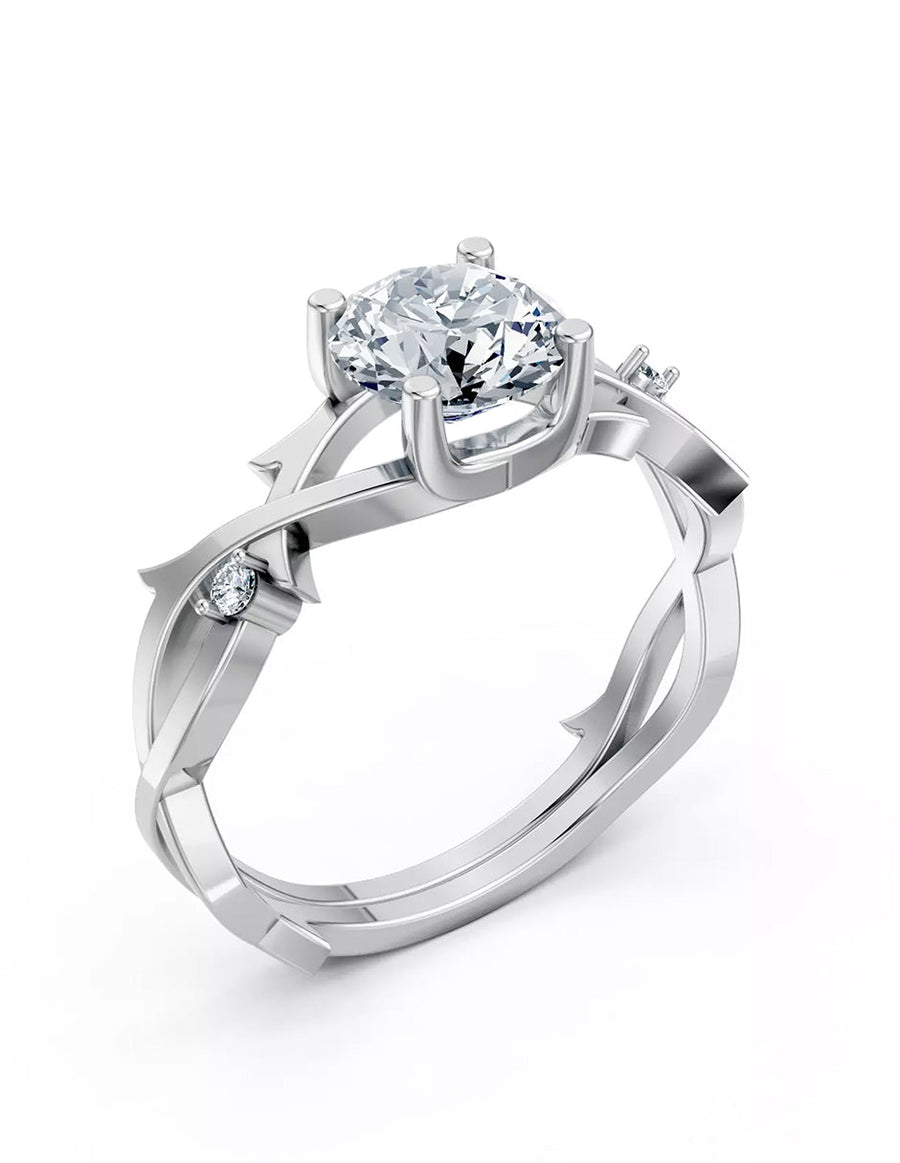 Anillo de Compromiso - piedras laterales - AMORE617-RD-CZ