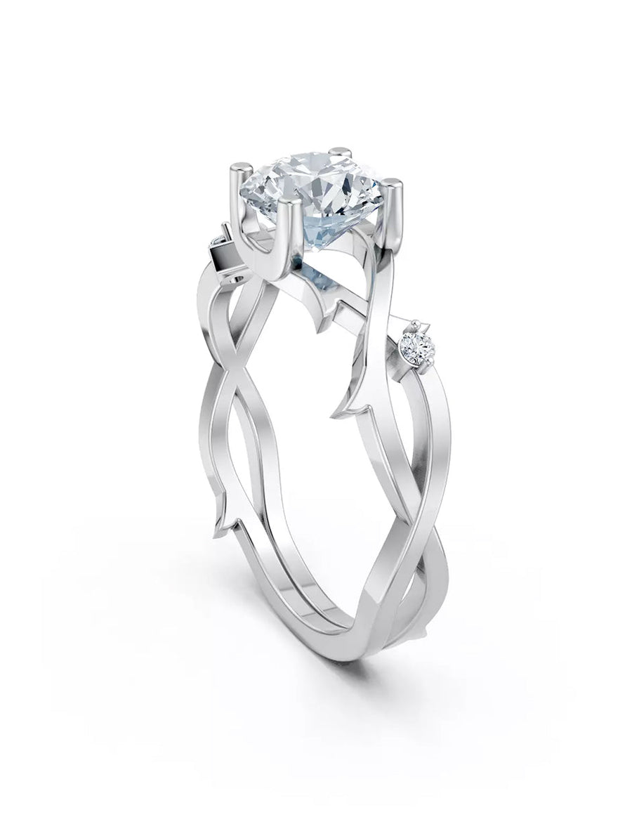 Anillo de Compromiso - piedras laterales - AMORE617-RD-CZ