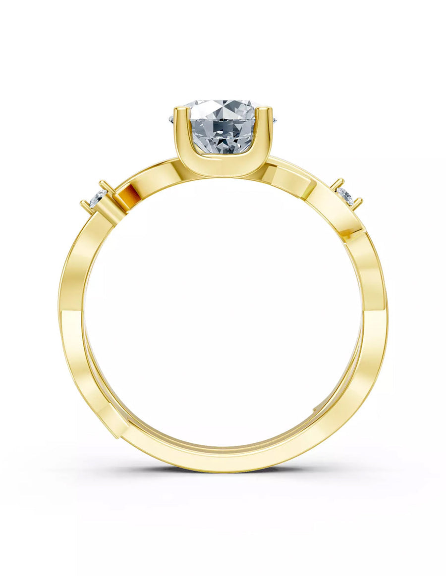 Anillo de Compromiso - piedras laterales - AMORE617-RD-CZ