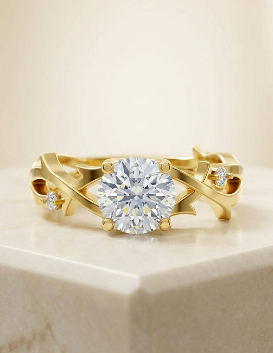 Anillo de Compromiso - piedras laterales - AMORE617-RD-CZ