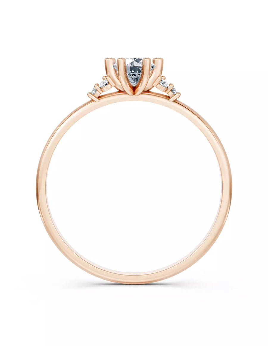 Anillo de Compromiso - piedras laterales - AMORE618-RD-CZ