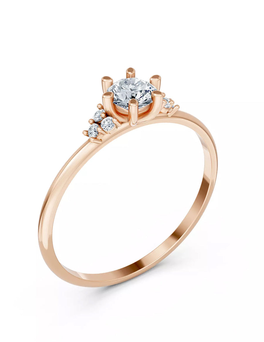 Anillo de Compromiso - piedras laterales - AMORE618-RD-CZ
