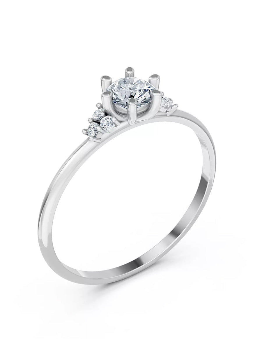 Anillo de Compromiso - piedras laterales - AMORE618-RD-CZ